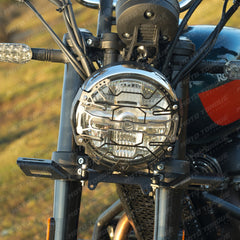 Mototorque headlight grill Royal Enfield Bear 650 mild steel protection guard
