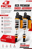 RCB DB-2 305mm white and gold rear shock absorber for Yamaha Aerox 155, 01A0133W