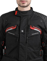 Royal Enfield Nirvik V2 Print Class A Riding Jacket in Black and Black Gold