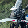 Legundary Cosmic headlight grill black and silver installed on Hero Xpulse 210 protecting headlamp