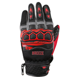 BBG Breeze motorcycle riding gloves in Black and Red
