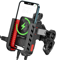 EDYELL YF-303-C Motorcycle Phone Mount Holder with 30W Type-C and 18W USB Fast Charger