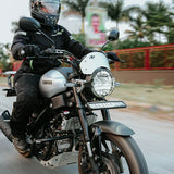 Legundary Custom Zephyr Visor for Yamaha XSR 155 Black Silver Mild Steel Aluminium Windshield