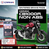 CRANK1 CB093 Sintered Front Brake Pads for Honda CB1000R Non ABS 2009-2015 Naked Motorcycle