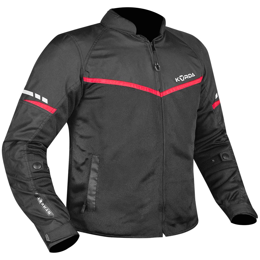 KORDA Street motorcycle riding jacket with CE Level 2 armor and reflective panels