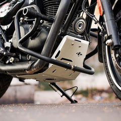 Legundary Custom Vambrace bash plate for Royal Enfield Hunter 350 aluminium silver engine guard