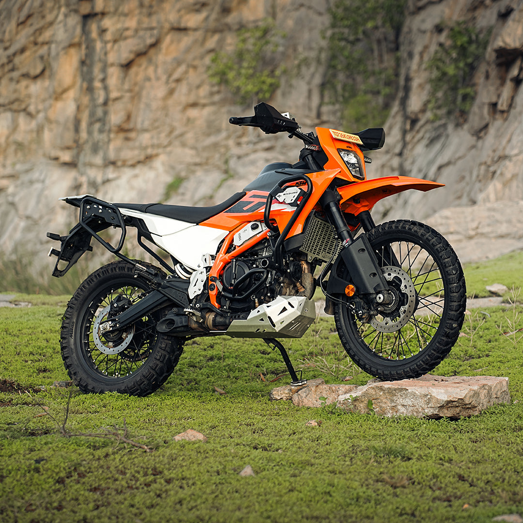 Legundary Custom KTM 390 Enduro R Defender Crash Guard Black | Heavy Duty Mild Steel Engine Guard with Slider | Off-Road Crash Protection Bar