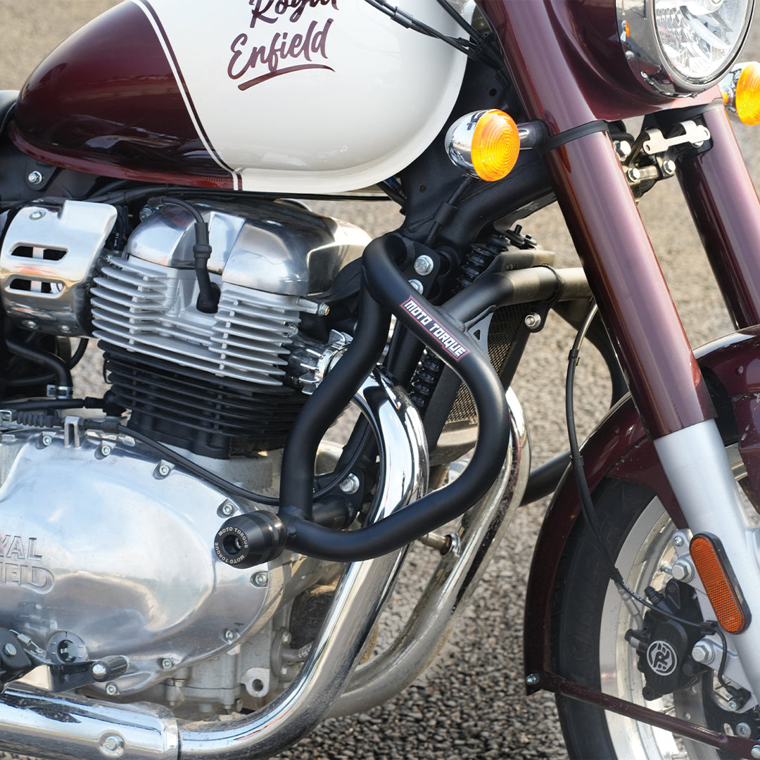 Moto Torque Hawk Crash Guard V2 for Royal Enfield Classic 650 heavy duty engine protection accessory