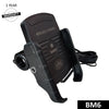 BOBO BM6 motorcycle phone holder with 15W wireless charger jaw grip bike mobile mount handlebar smartphone holder