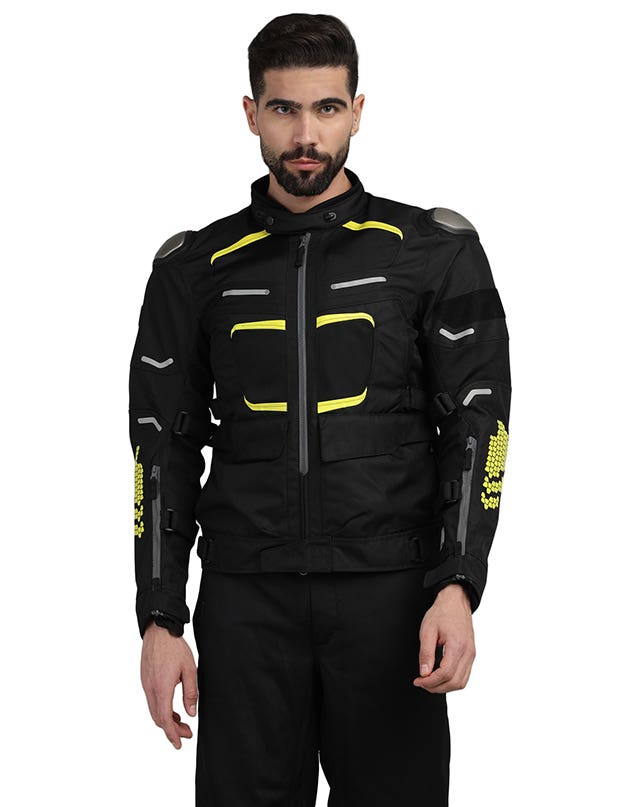Royal Enfield Crossroader Print Class A Riding Jacket – Black & Red