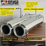 Rhino Racing SM-V1 304 stainless steel exhaust for Royal Enfield Super Meteor 650 with deep throaty sound and direct-fit design