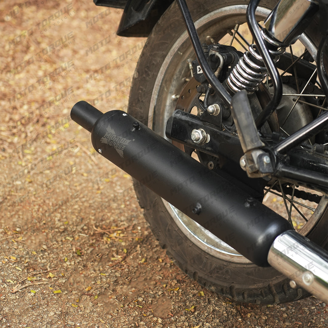 Moto Torque black replica exhaust for Royal Enfield Classic 350 Reborn