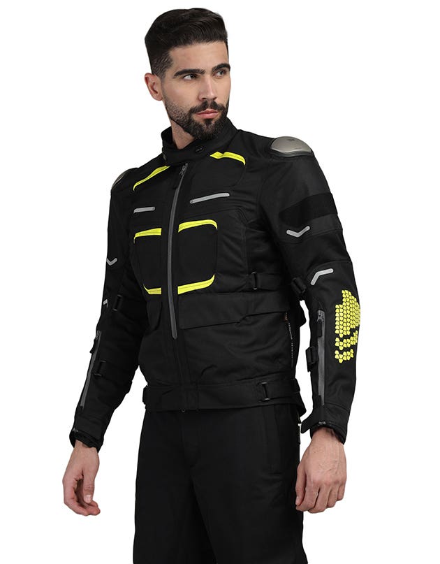 Royal Enfield Crossroader Print Class A Riding Jacket in Black and Red