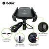 BOBO BM6 motorcycle phone holder with 15W wireless charger jaw grip bike mobile mount handlebar smartphone holder