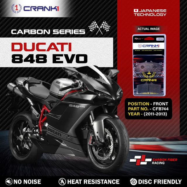 CRANK1 CFB744 carbon front brake pads for Ducati 848 EVO 2011-2013