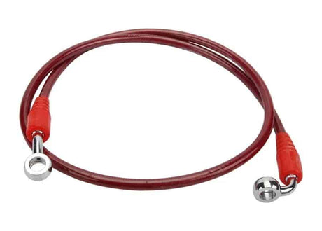 RCB E Series 950mm motorcycle hydraulic brake hose in blue and red, RCB Racing Boy 01BH032 brake line variants