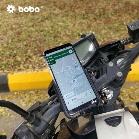 BOBO BM6 motorcycle phone holder with 15W wireless charger jaw grip bike mobile mount handlebar smartphone holder