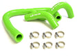RCB 01IR004 silicone radiator hose kit for Yamaha Aerox 155 and NVX scooters in Green and Blue colour options.