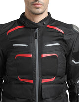 Royal Enfield Crossroader Print Class A Riding Jacket in Black and Red