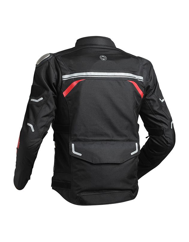 Royal Enfield Crossroader Print Class A Riding Jacket in Black and Red