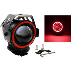 HJG Projector Angel Eyes LED Fog Light For Bike Universal For All Bike (Set of 2 with switch)