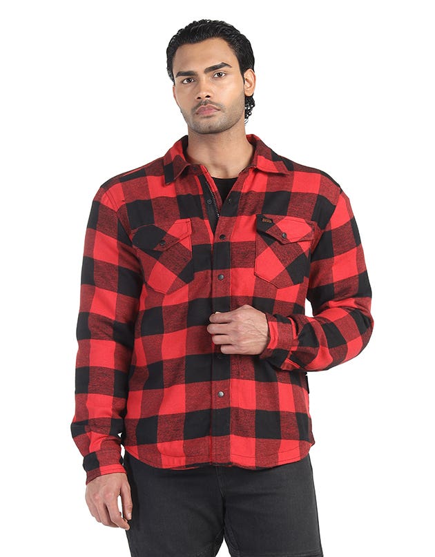 Royal Enfield Big Bear Red Class A Cotton Flannel Riding Shacket