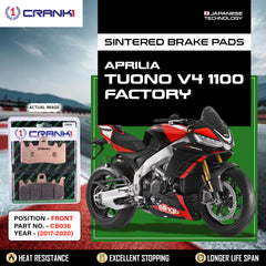 CRANK1 Sintered Front Brake Pads CB036 for Aprilia Tuono V4 1100 Factory 2017-2020 Motorcycle Brake Pads