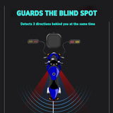 LBC Moto 77mm radar blind spot detection system for motorcycle with rear vehicle alert waterproof safety sensor