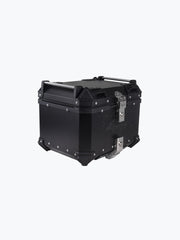 Legundary Custom Fort Knox 45L Aluminium Top Box with Backrest Pad Black Silver Touring Storage