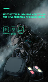 LBC Moto 77mm radar blind spot detection system for motorcycle with rear vehicle alert waterproof safety sensor