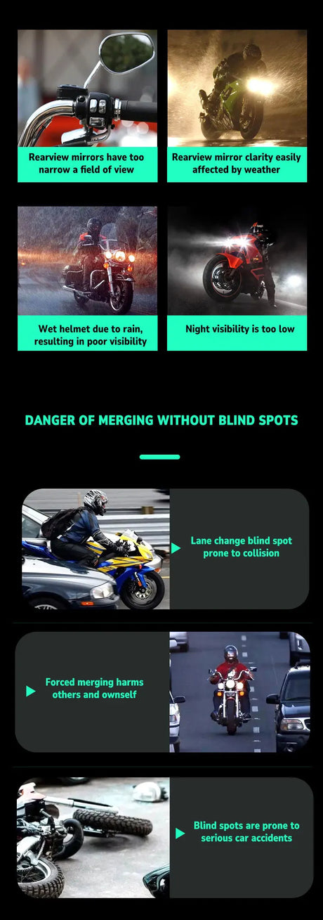 LBC Moto 77mm radar blind spot detection system for motorcycle with rear vehicle alert waterproof safety sensor