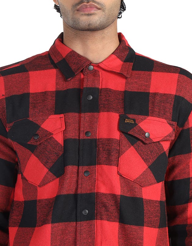 Royal Enfield Big Bear Red Class A Cotton Flannel Riding Shacket