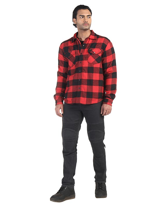 Royal Enfield Big Bear Red Class A Cotton Flannel Riding Shacket