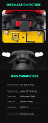 LBC Moto 77mm radar blind spot detection system for motorcycle with rear vehicle alert waterproof safety sensor