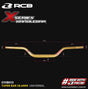 RCB X-Series 28.6mm LOW taper aluminium motorcycle handlebar in Gold and Silver, model 01HB013