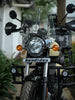 Legendary Custom Meteor Oculus headlight shield black mild steel protector for Royal Enfield Meteor 350