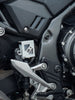 Legundary Custom Spyro rear oil cap for Honda NX500, silver CNC-machined aluminium engine oil cover with durable build and premium finish.