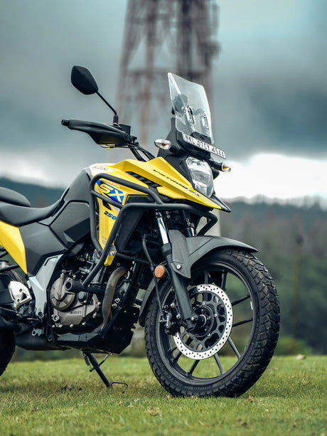 Legundary Custom Adrinex Crash Guard with Slider for Suzuki V-Strom 800DE Black Mild Steel Engine Protection Frame