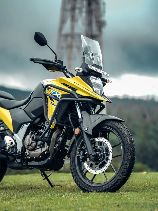 Legundary Custom Adrinex Crash Guard with Slider for Suzuki V-Strom 800DE Black Mild Steel Engine Protection Frame