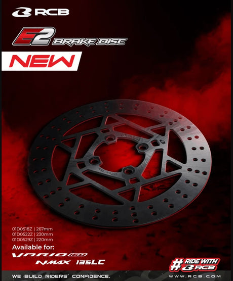 RCB E2 Series 230mm front floating wave brake disc for Yamaha Aerox 155, 01D0522Z