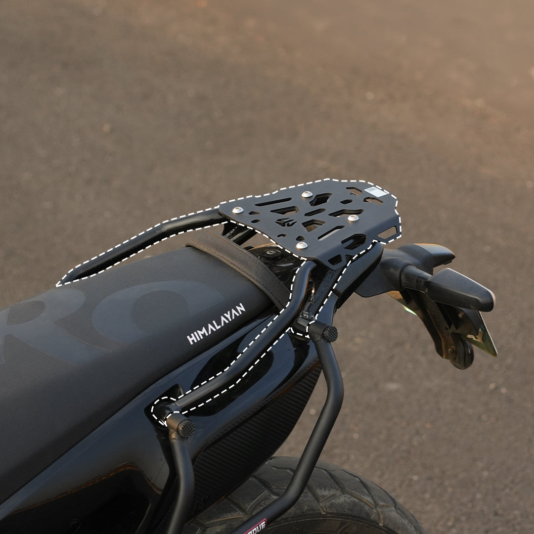 Moto Torque heavy duty back carrier for Royal Enfield Himalayan 450 Rally Edition touring luggage support accessory