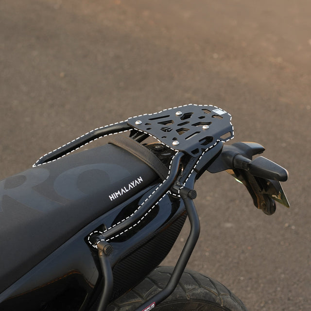 Moto Torque heavy duty back carrier for Royal Enfield Himalayan 450 Rally Edition touring luggage support accessory
