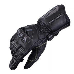 BBG RacePro motorcycle riding gloves in Black and Neon