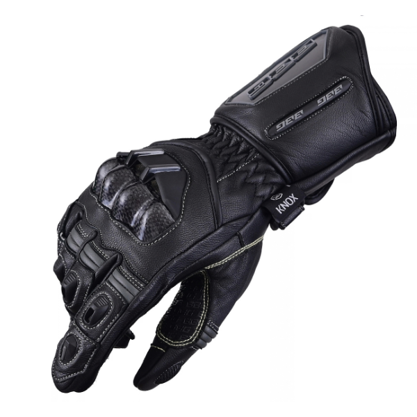 BBG RacePro motorcycle riding gloves in Black and Neon