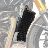Auto Engina Black-Silver aluminium and stainless steel radiator guard for Triumph Speed 400