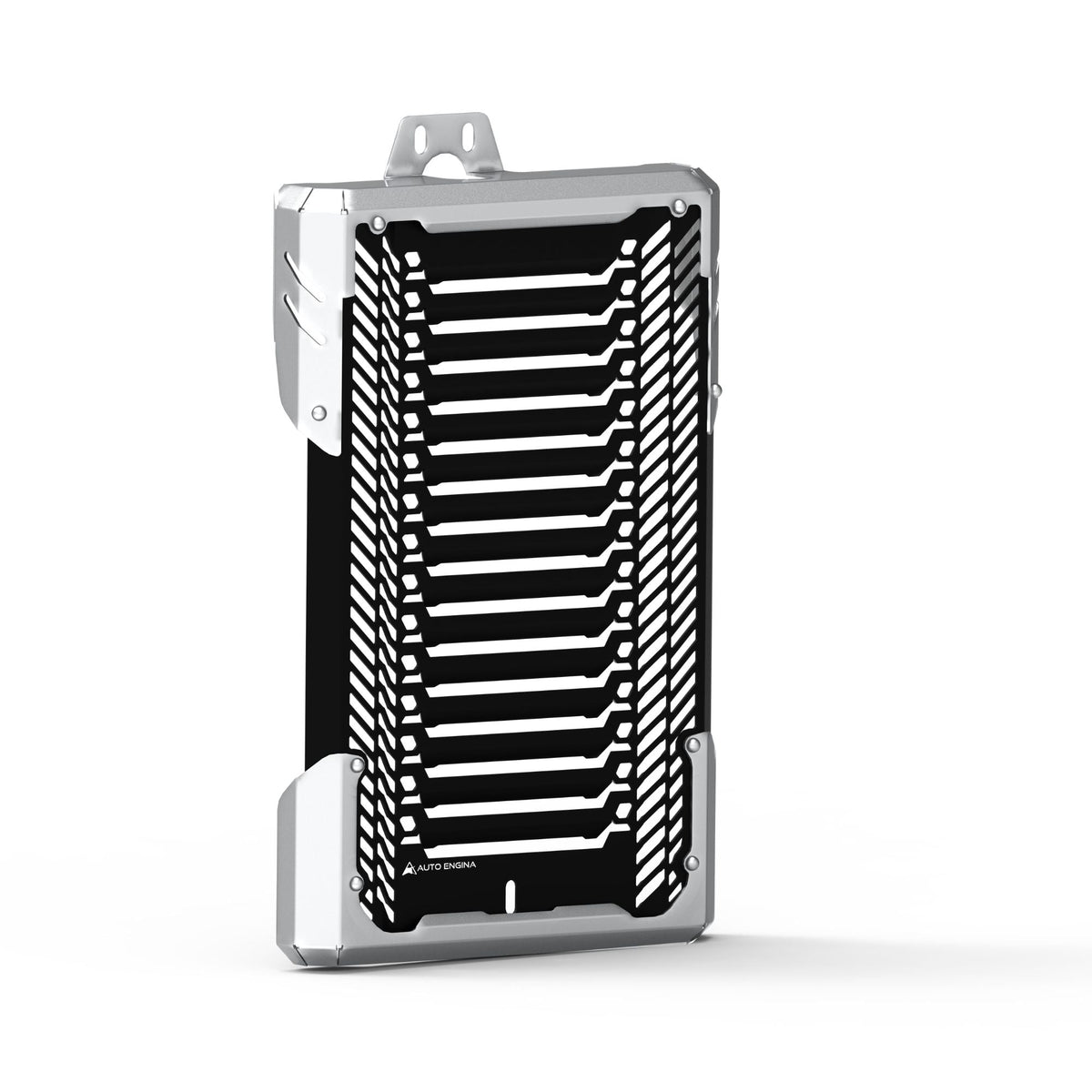Auto Engina Black-Silver aluminium and stainless steel radiator guard for Triumph Speed 400
