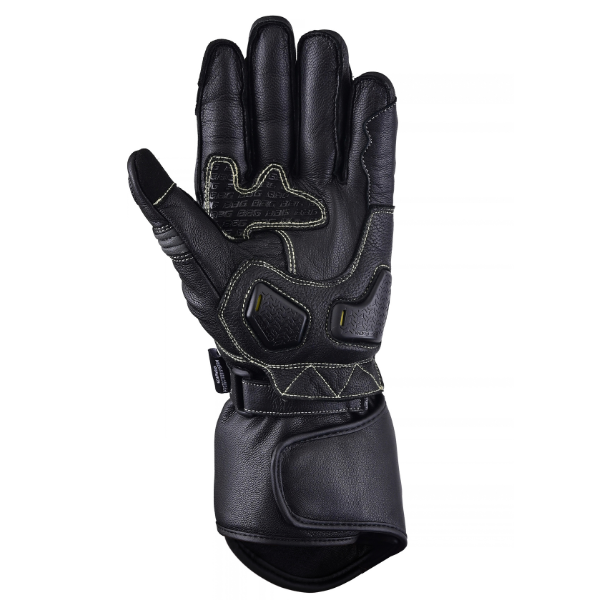 BBG RacePro motorcycle riding gloves in Black and Neon