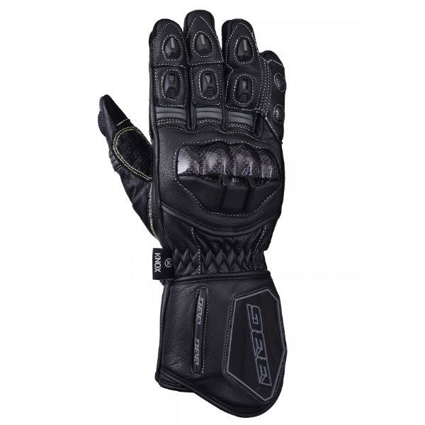 BBG RacePro motorcycle riding gloves in Black and Neon