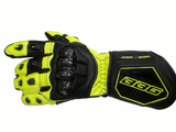 BBG RacePro motorcycle riding gloves in Black and Neon