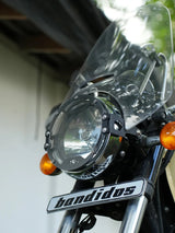 Legendary Custom Meteor Oculus headlight shield black mild steel protector for Royal Enfield Meteor 350